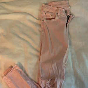 Rag and Bone Ripped Skinny Jeans (Pink)